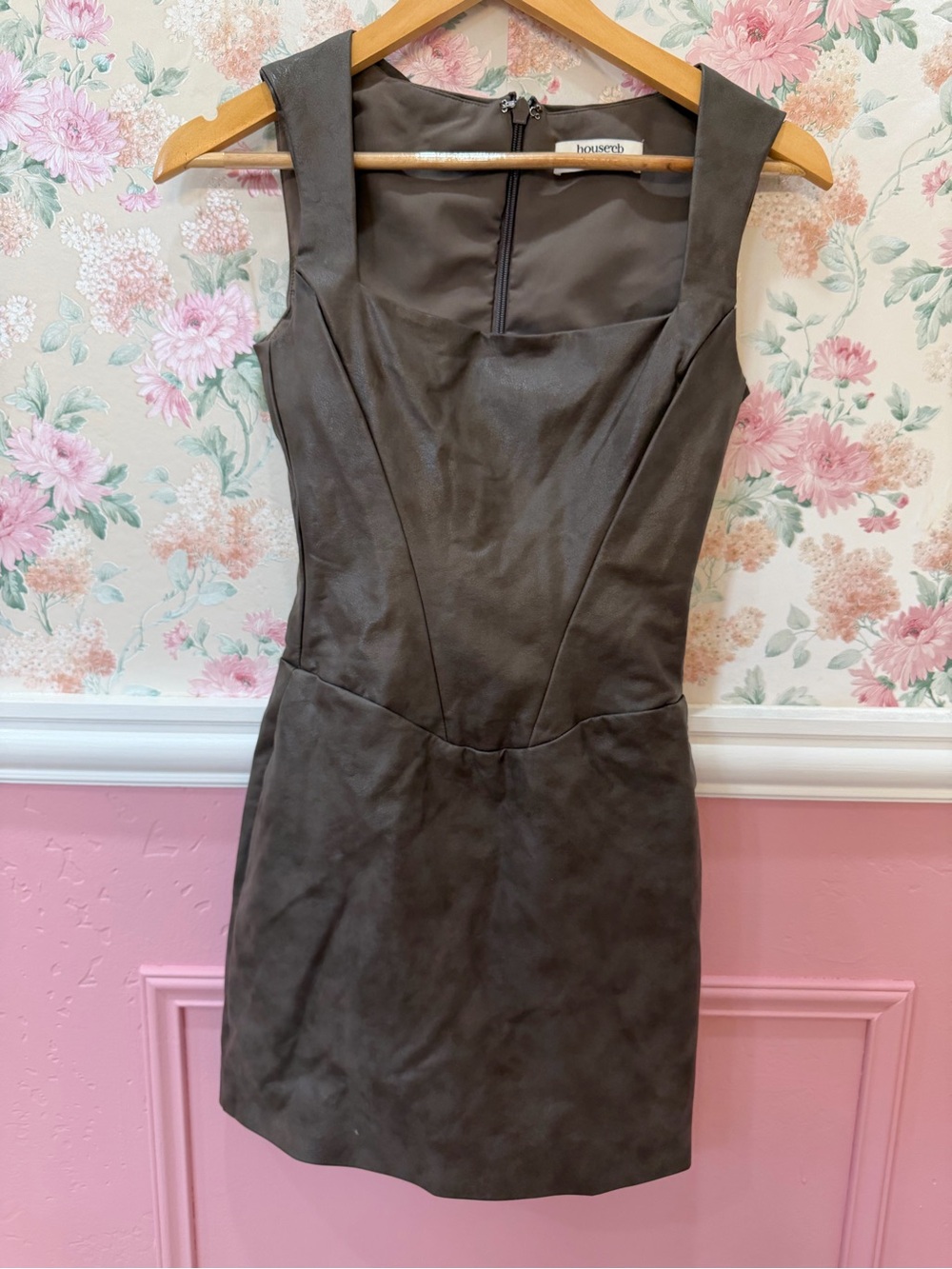 House of CB Olive Faux Suede Mini Dress